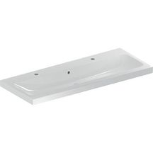 Lavabo light Geberit iCon 120 cm avec trop-plein et 2 trous de robinetterie