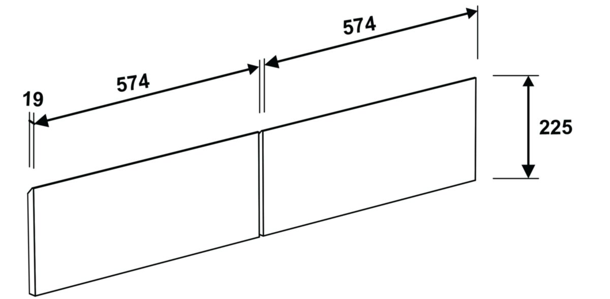 Lot de 2 façades tiroirs pour meuble sous-vasque EVERY DAY Alterna 120cm bois classique