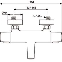 Mitigeur bain-douche thermostatique mural CERATHERM 100 150 mm + ou - 13 mm Chromé réf. A4623AA