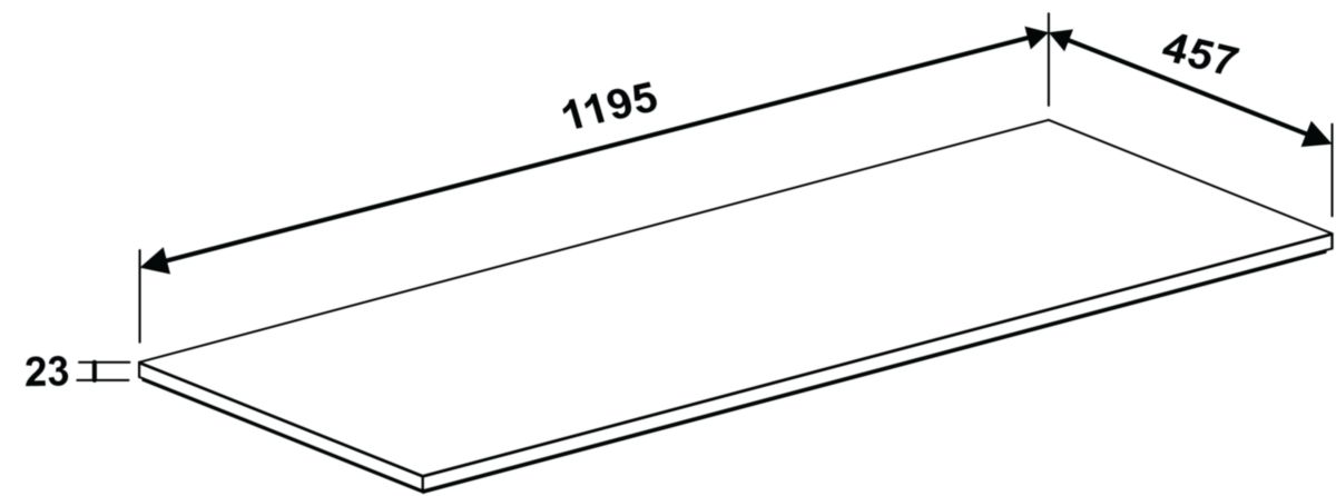 Plan bois pour meuble sous-vasque Alterna EVERY DAY longueur 120 cm