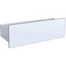 Etagère murale Acanto - 45 x 14,8 x 15,9 cm - corps : thermopoudré mat / blanc - façade : verre brillant / blanc Réf. 500.617.01.2