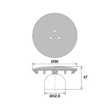 Capot métal D90 chromé avec cloche pour bonde D60 sans vidage Réf 03450000000