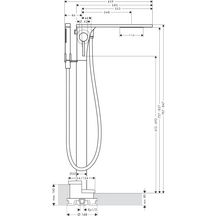 AXOR Massaud Mitigeur bain/douche encastré au sol, Aspect acier inoxydable