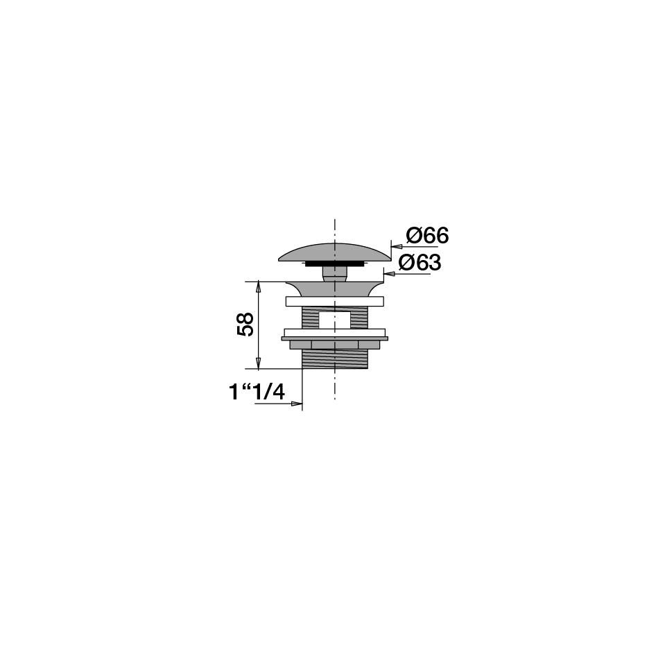 Bonde ALLURE Digiclic avec lanterne D74 haut 58mm laiton chromé sortie filetée 33x42 réf 12210000000