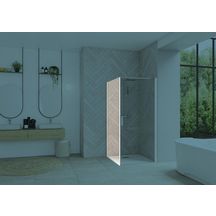 Paroi de douche Smart Design retour fixe sans seuil 80 profilé blanc verre transparent Réf. PA90152BTNE