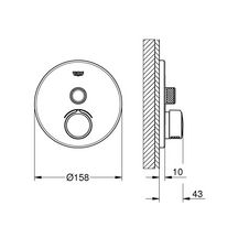 Mitigeur encastré 1 sortie SmartControl Chromé 29144000