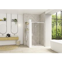 Paroi de douche Smart Design coulissante 90 cm profilé blanc verre transparent Réf. PA90240BTNE