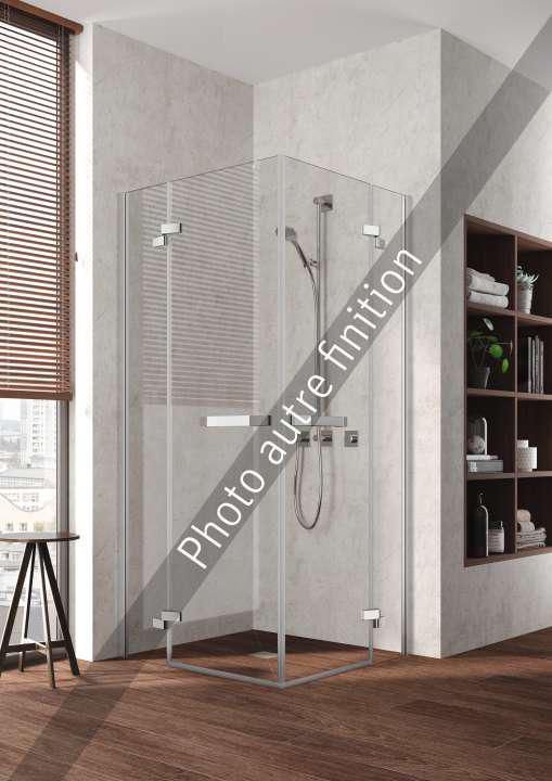 Paroi de douche en verre Tusca EPR hauteur 2 m largeur 93 cm argent poli gris Clean TUEPR09320VMR / Réf. 1403033283