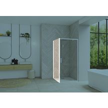 Paroi de douche retour fixe Smart Design  80 profilé blanc verre transparent Réf. PA90292BTNE