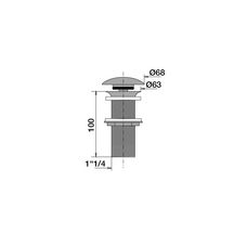 Bonde de lavabo Digiclic sans lanterne, sans trop-plein, hauteur 10cm, chromée Réf 12280000000