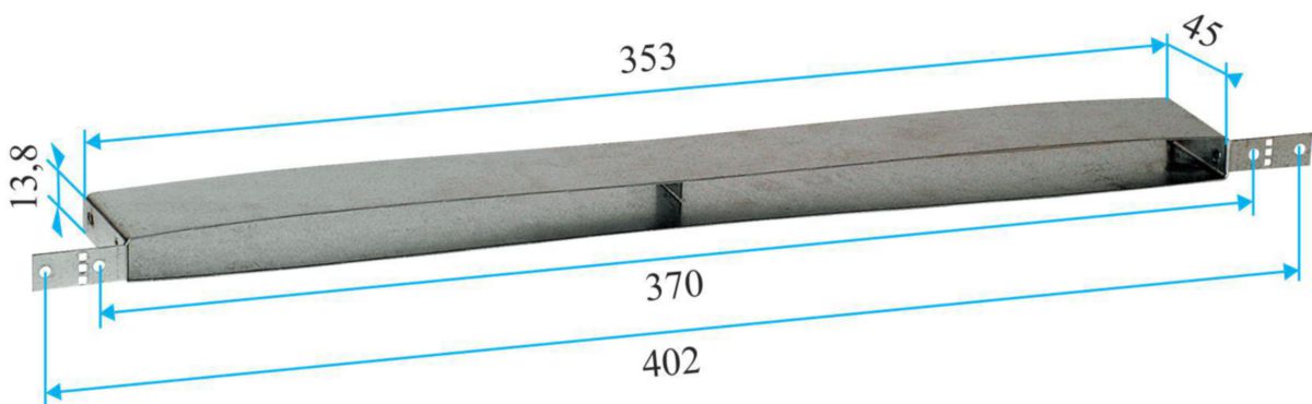 Manchon de raccordement pour entrée d'air - manchon droit coffre - tôle galvanisée - dimensions de 19x90x370 mm 11011333