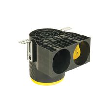 Manchette Optiflex courte D125 coudée à 90° avec 2 piquages pour conduit D90  11091998