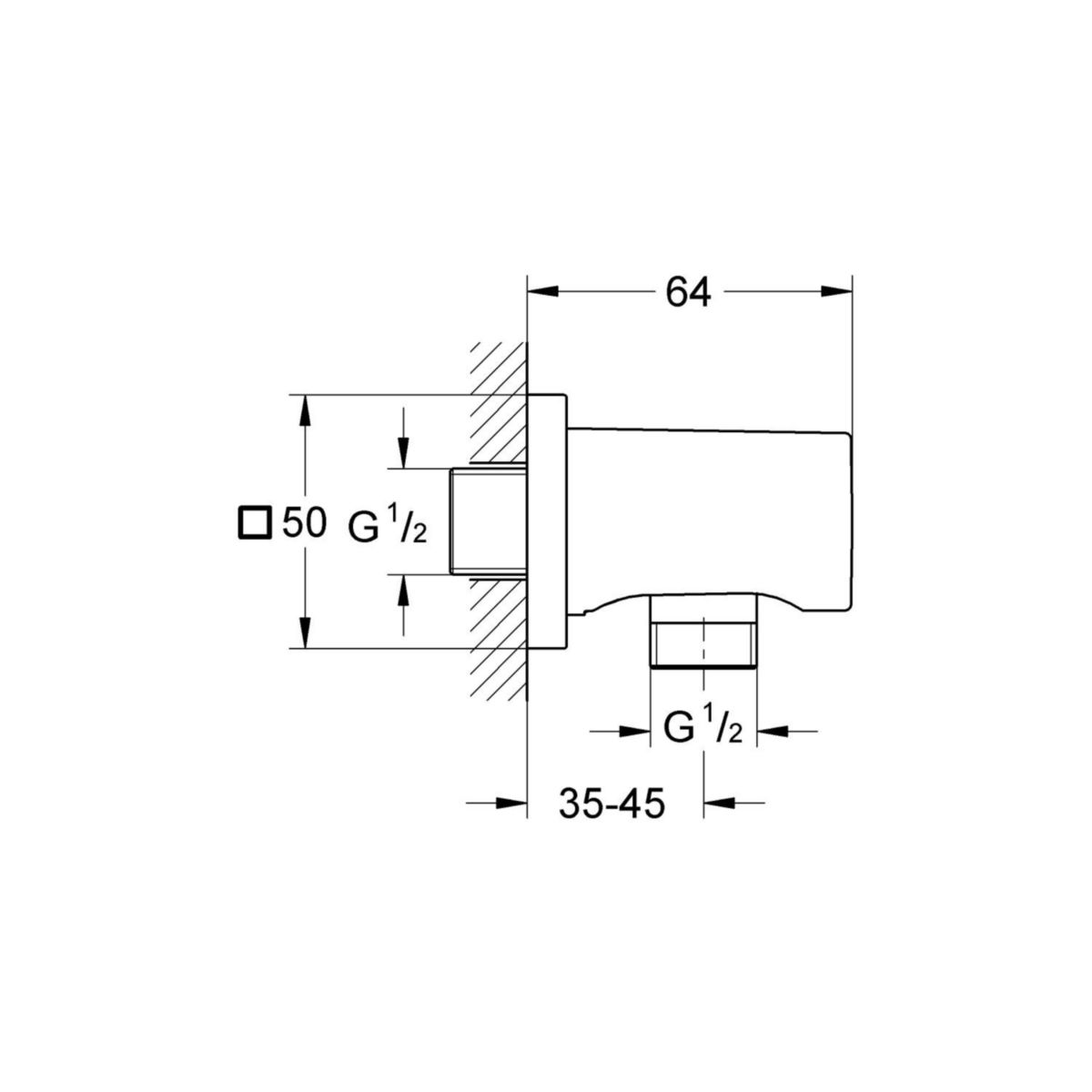 Coude à encastrer Rainshower Chromé 27076000