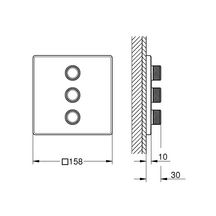 Panneau de contrôle 3 sorties Grohtherm SmartControl Chromé 29127000