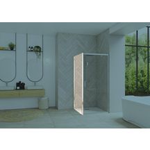 Paroi de douche retour fixe Smart Design  80 profilé chromé verre transparent Réf. PA90292CTNE