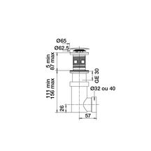 Siphonette lavabo digiclic ABS chrome avec clapet inox Réf. 12240009300