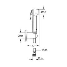 Douchette intime Tempesta avec support mural silverflex 1500 réf. 26353000