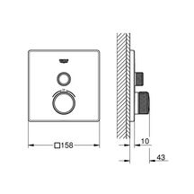 Thermostatique pour installation encastrée 1 sortie Grohtherm SmartControl Chromé 29123000