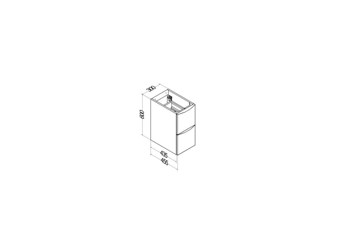 Module sous vasque Alterna Plénitude longueur 30cm 2 tiroirs pour meuble 2 tiroirs profondeur 46cm Blanc brillant