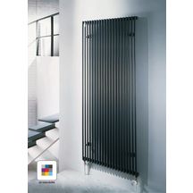 Radiateur eau chaude Acova Kéva  vertical simple, puissance 1440W (dT50), hauteur 2200 mm, largeur 563 mm, 17 éléments, raccordement excentré par le bas, Aller/Retour réversible, appareil réversible Haut/Bas, couleur Réf. HK-220-055C