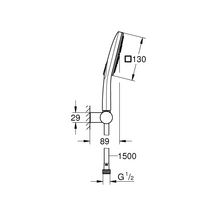 Ensemble de douche 3 jets avec support mural Rainshower SmartActive 130 Cube Chromé 26588000