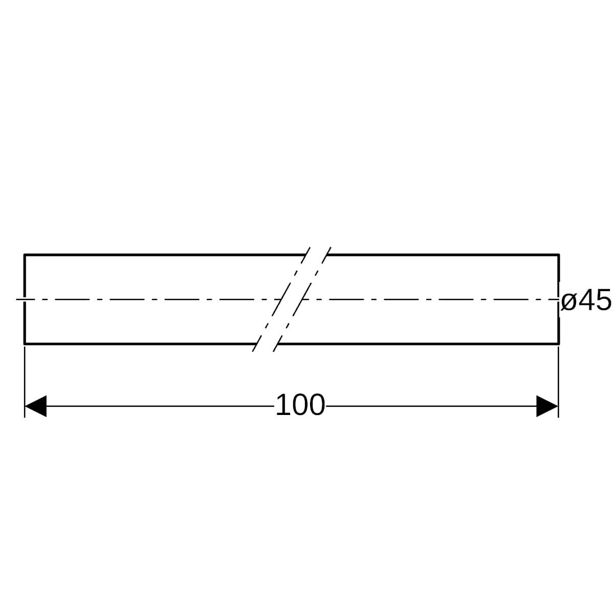 Tube polyéthylène D45 longueur 1 mètre Réf 152.170.16.1