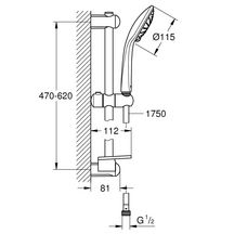 Ensemble de douche 2 jets avec barre Euphoria 110 Duo Chromé 27242001