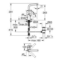 Mitigeur monocommande Lavabo Taille L Eurodisc Cosmopolitan Chromé 23054003