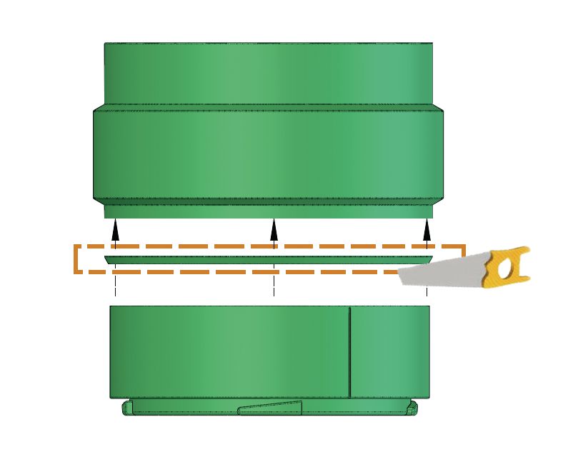 Réhausse ajustable en Polyéthylène pour cuve GLOBUS et poste de relevage POLYFOS hauteur 490 mm ajustable de 250 à 450 mm Réf. 355307