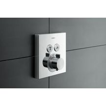 hansgrohe ShowerSelect Set de finition pour mitigeur thermostatique encastré avec 2 fonctions, Noir chromé brossé