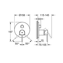 Mitigeur mécanique 3 sorties GROHE Plus Hard Graphite brossé Réf. 24093AL3