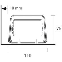 Goulotte 110 x 75 mm longueur 2 mètres couleur ivoire réf. 1212BCF