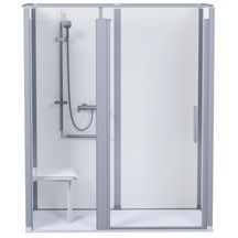 Cabine de douche en angle à porte classic version gauche 1400x800mm blanc Réf. 1480CDLCWH