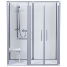 Cabine de douche en niche à portes saloon version droite 1200x800mm blanc Réf. 1280SDRAWH