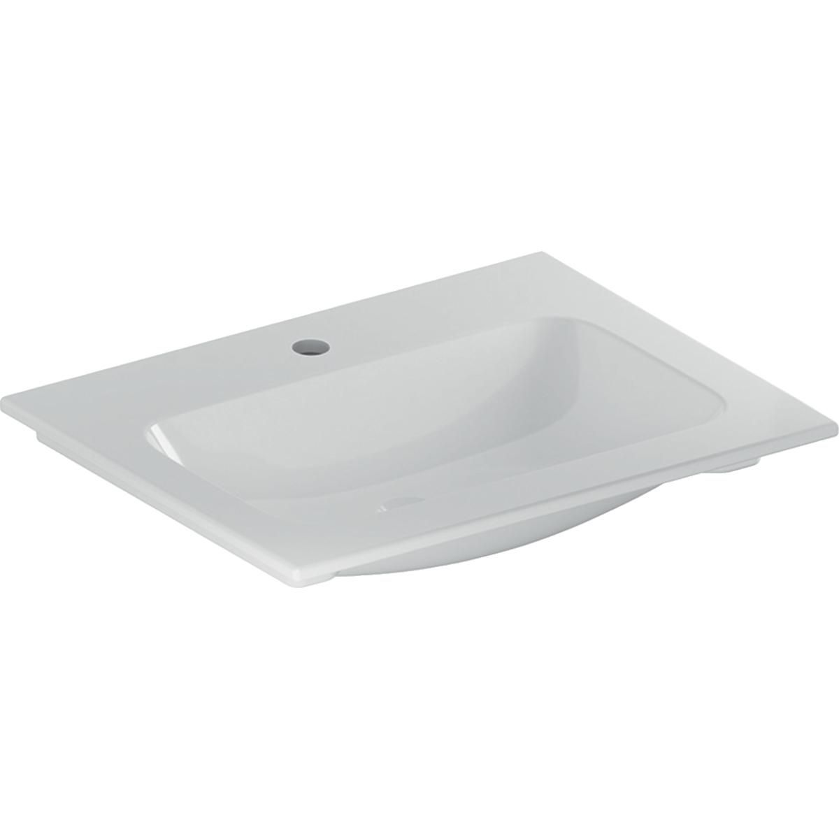 Lavabo slim Geberit iCon 60 cm sans trop plein et avec trou de robinetterie