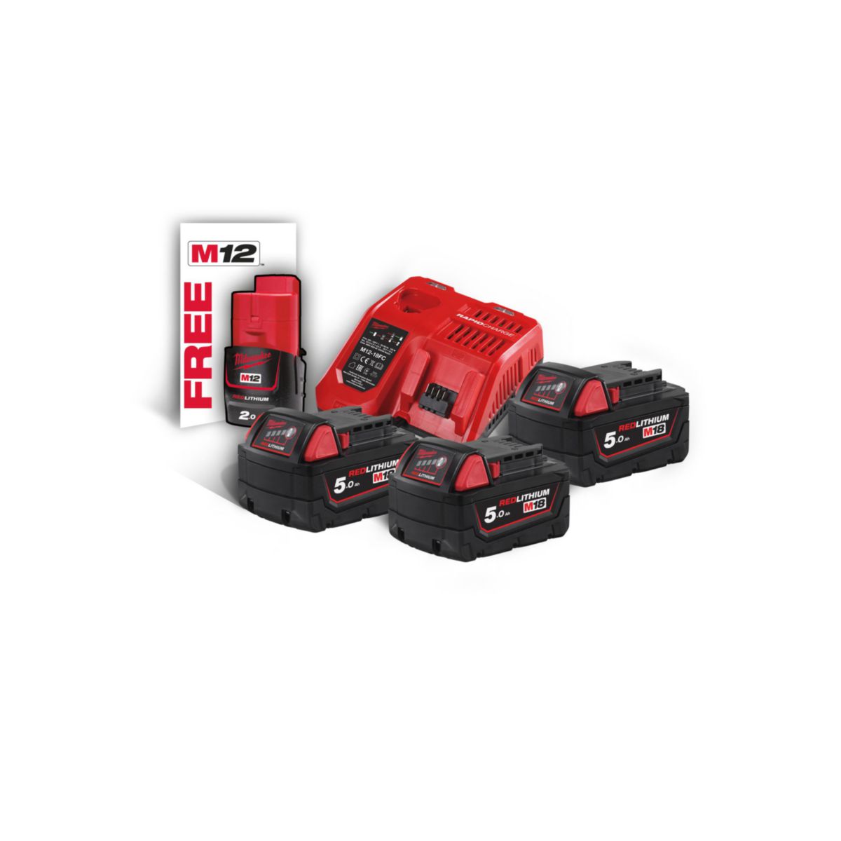 Pack NRJ 18V 5,0Ah Red Lithium, système M18. M18 NRG-503