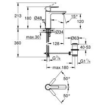 Mitigeur monocommande lavabo taille S Lineare Hard Graphite brossé Réf. 32114AL1