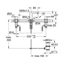 Mélangeur lavabo 3 trous 1/2" Taille S Eurosmart Cosmopolitan avec vidage Chromé 20187000