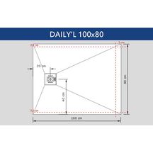 Receveur Alterna Daily'L 100 x 80 cm blanc