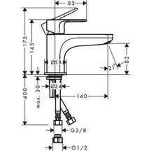 Mitigeur de baignoire Rebris S  monotrou Chromé Réf. 72434000