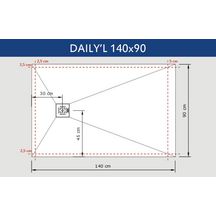 Receveur Alterna Daily'L 140 x 90 cm blanc.