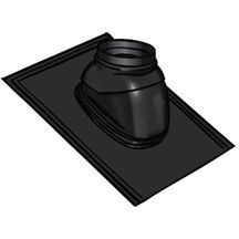 Solin pour terminal, avec bavette standard 500 x 500, 25° à 45° Ubiflex diamètre 80 / 125 Noir réf. 189901