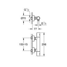 Mitigeur thermostatique Douche Grohtherm 800 Cosmopolitan chromé Réf. 34771000