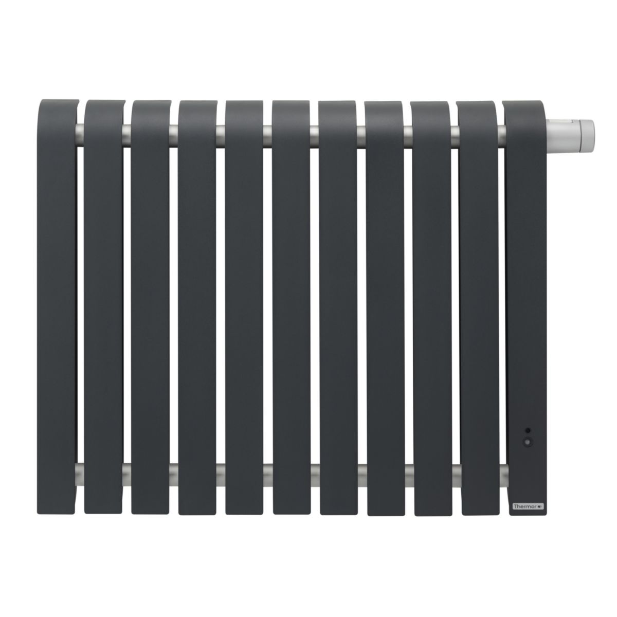 Radiateur électrique Connecté Mythik horizontal gris ardoise 1500W Réf. 460153