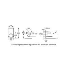 Cuvette suspendue rallongée ACCESS avec fixations blanche réf. A346237000