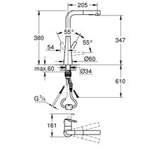 Mitigeur monocommande Evier Zedra Chromé Réf. 32553002