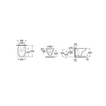 Pack wc Debba Round suspendu - rimless - pack composé d'une cuvette sans bride et d'un abattant double Silencio Réf. A34H996000