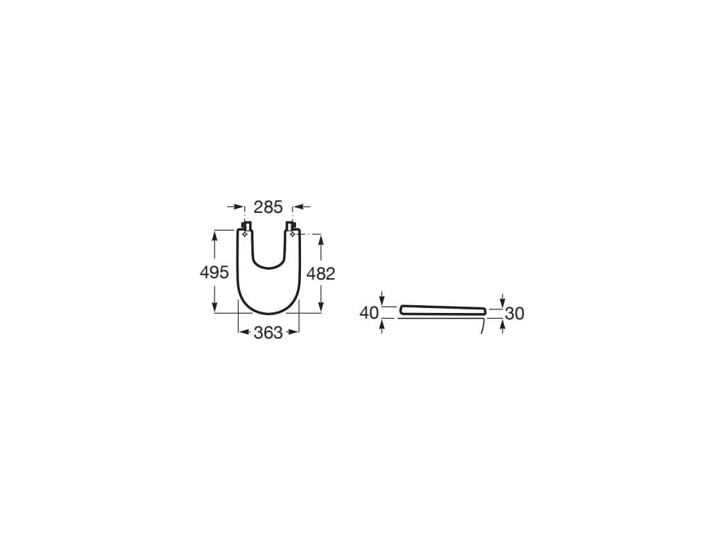 Abattant bidet MERIDIAN-N charnières acier inox SUPRALIT blanc Réf. A8062A000B