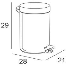 Poubelle 5 L Inox avec couvercle fermeture ralentie et pédale réf. AV4025AL