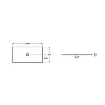 Receveur CRATOS extra-plat 1600x800x35 mm blanc mat Réf. A3740L2620